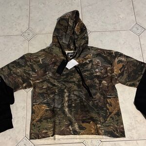 Men's Camouflage Hoodie with Black Accents Shine with the Razzle Dazzle